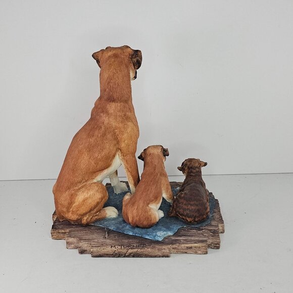 Border Fine Arts Boxer Dog Family Statue By Margaret Turner Limited 328/950 - Picture 3 of 10